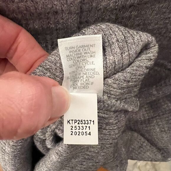 J. Jill Wearever Collection Boxy Drop Shoulder Top Sz Large Waffle Weave Gray - Picture 7 of 12